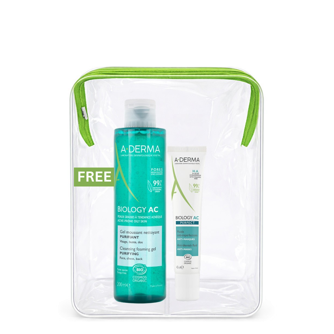 Aderma - Biology AC ( Perfect Anti Blemish Fluid + Free Cleansing Foaming Gel )