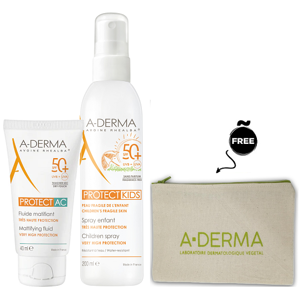 Aderma - Protect AC Mattifying Fluid & Protect Kids Spray Bundle