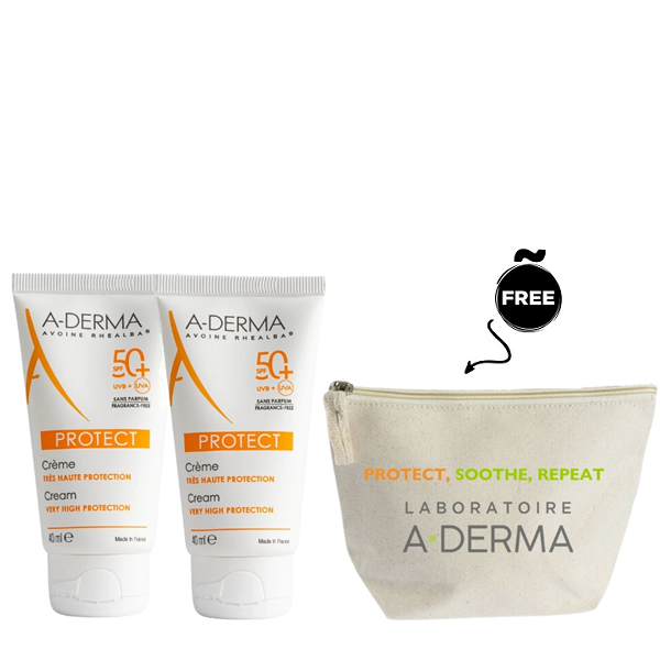 Aderma - Protect Cream SPF 50+ Fragrance Free Duo Pack Bundle