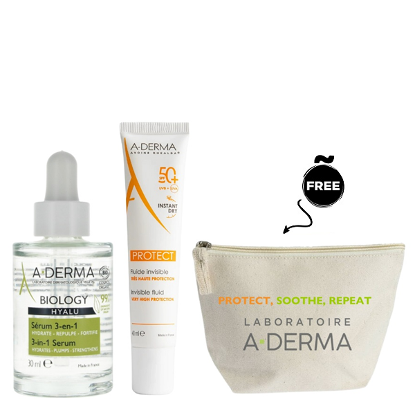 Aderma - Protect Invisible Fluid SPF50+ & Biology Hyalu Serum Bundle