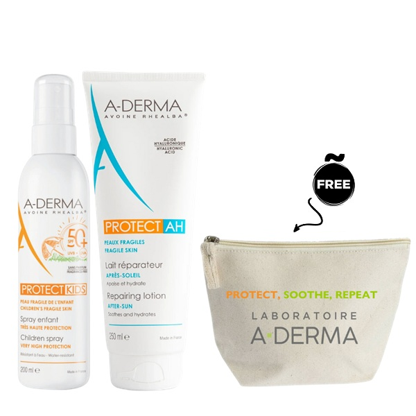 Aderma - Protect Kids SPF 50+ Spray & Protect AH Repairing Lotion Bundle