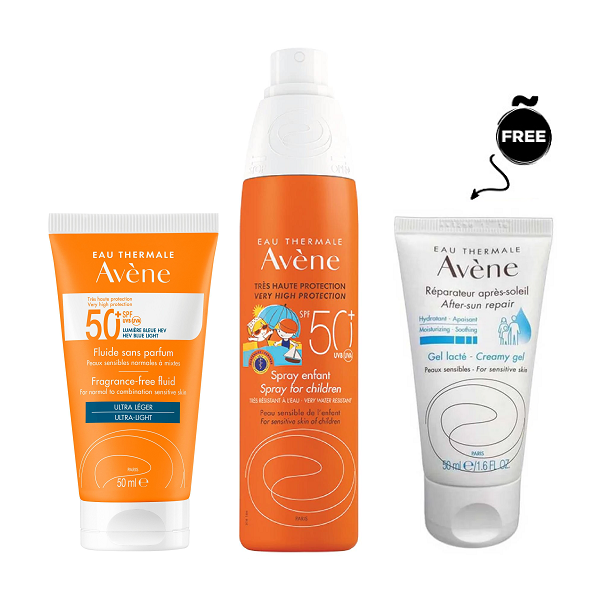 Avène - Fragrance Free Fluid & Spray For Children + Free Mini After Sun Bundle