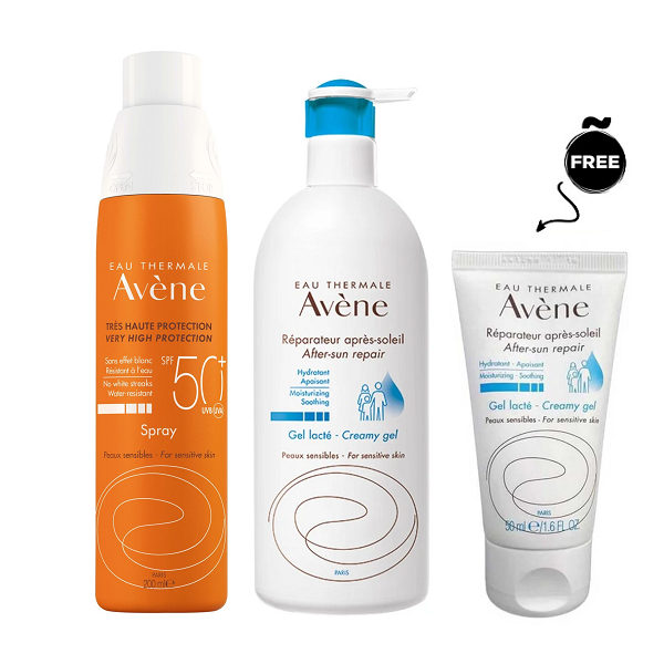 Avène - Spray For Adulte SPF50+ & After Sun Repair + Free Mini After Sun Bundle
