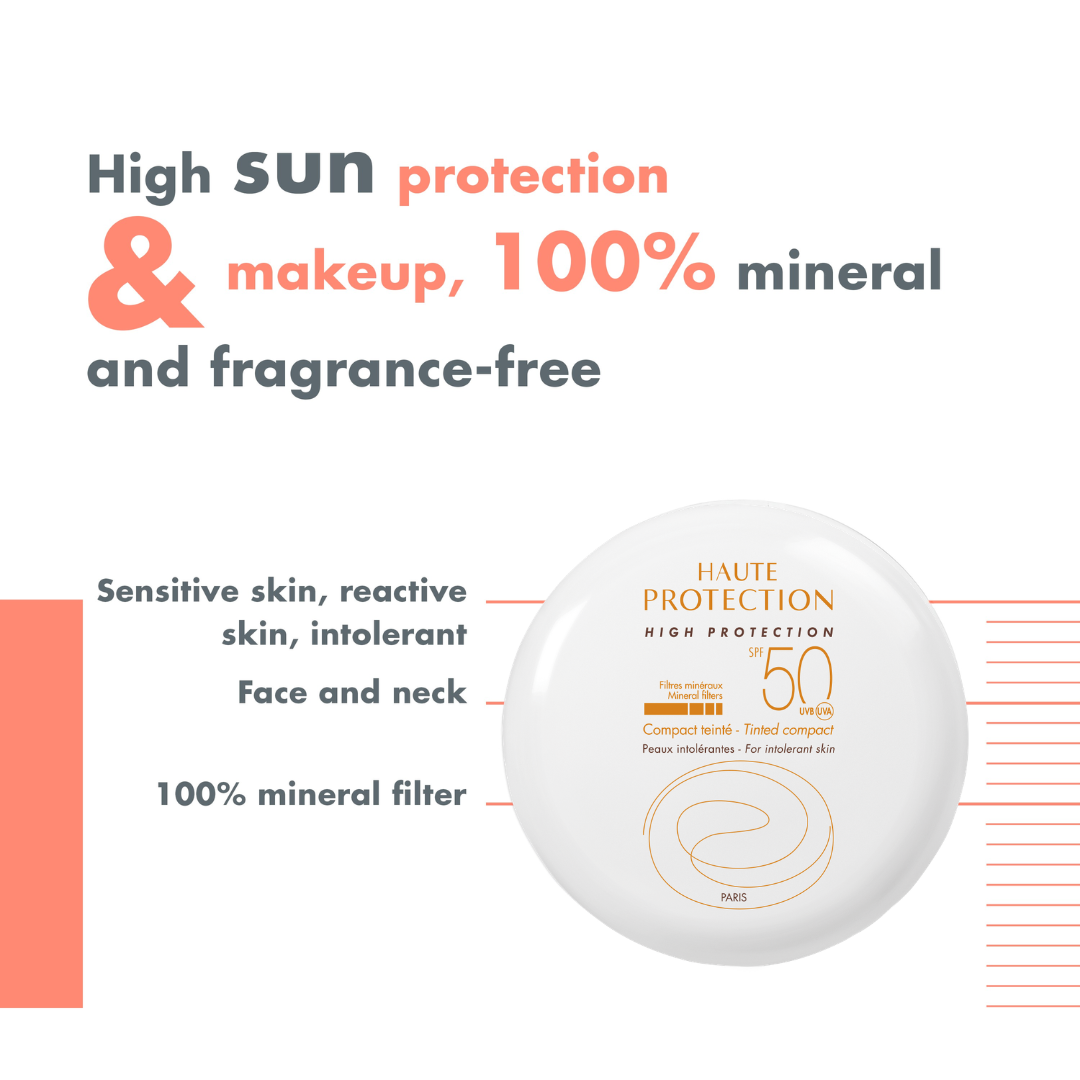 Avène - Mattifying Cleansing Foam, High Protection Tinted Compact SPF50+ Sand & Thermal Spray Bundle