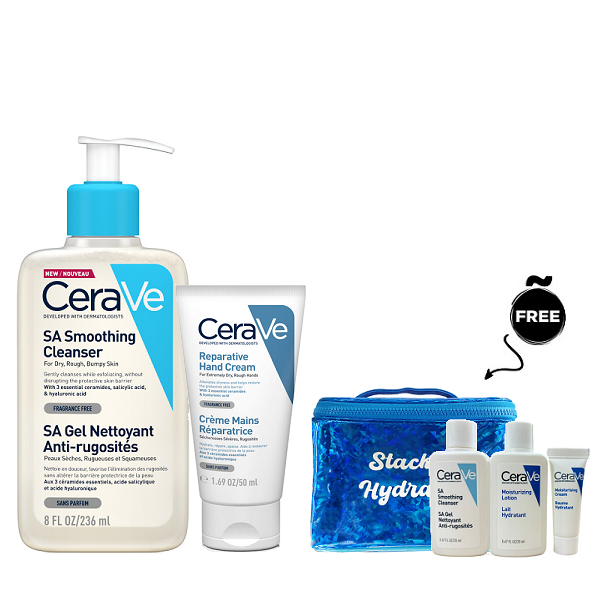 Cerave - SA Smoothing Cleanser & Reparative Hand Cream Bundle