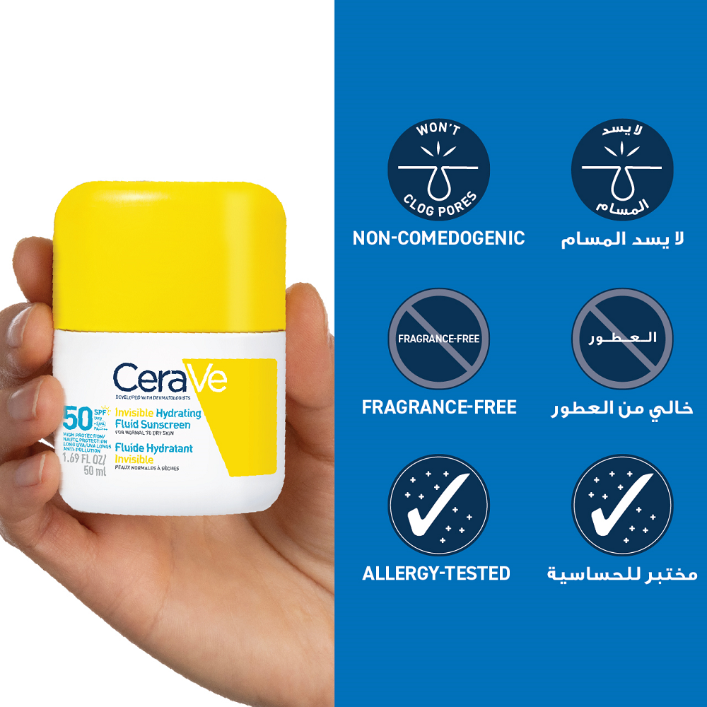 Cerave - Invisible Hydrating Fluid Sunscreen SPF50+