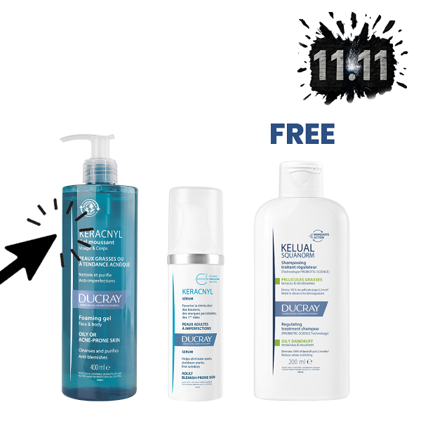 Ducray - Keracnyl Foaming Gel & Keracnyl Serum Bundle