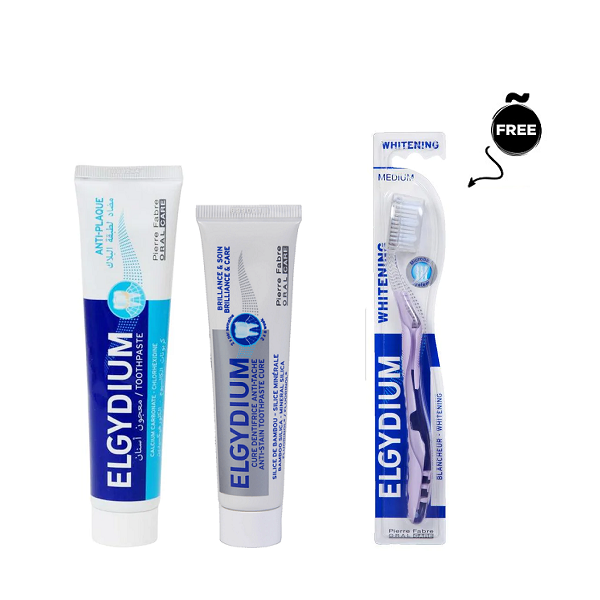 Elgydium - Anti Plaque & Brillance Care Toothpaste Duo Pack Bundle