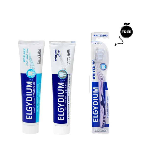 Elgydium - Anti Plaque & Whitening Toothpaste Duo Pack Bundle