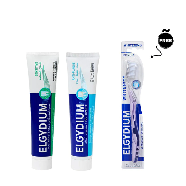 Elgydium - Sensitive & Anti Plaque Toothpaste Duo Pack Bundle