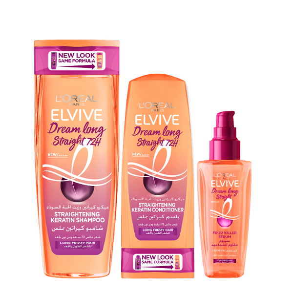 Elvive - Dream Long Straight 72h Conditioner, Shampoo & Serum Bundle