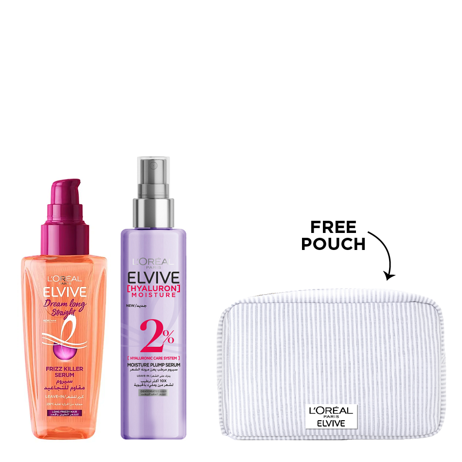 Elvive - Dream Long Straight Frizz Killer Serum & Hyaluron Moisture Plump Serum Bundle