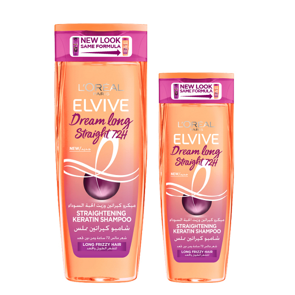 Elvive - Dream Long Straight 72h Keratin Shampoo ( 400ml+600ml ) Bundle