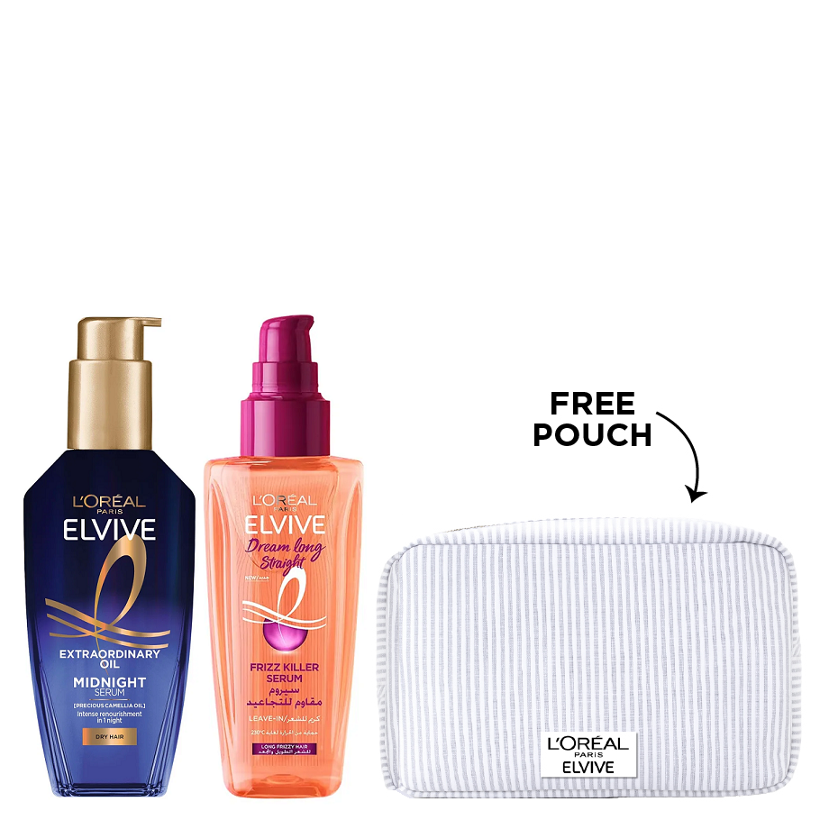 Elvive - Extraordinary Oil Midnight Serum & Dream Long Straight Frizz Killer Serum Bundle
