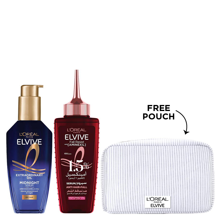 Elvive - Extraordinary Oil Midnight Serum & Full Resist Aminexil Serum Bundle