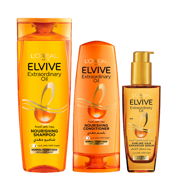 Elvive - Extraordinary Oil Shampoo, Conditioner & Hair Serum Bundle