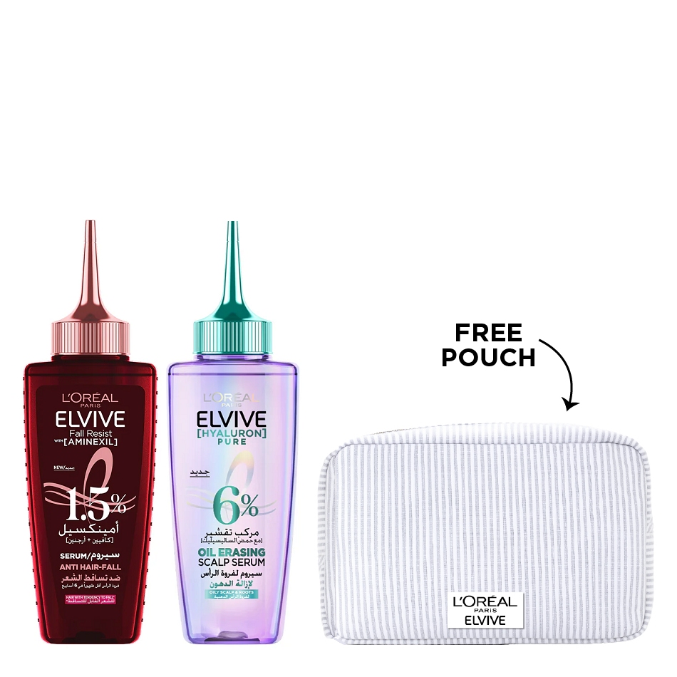 Elvive - Hyaluron Pure Oil Erasing Scalp Serum & Full Resist Aminexil Serum Bundle