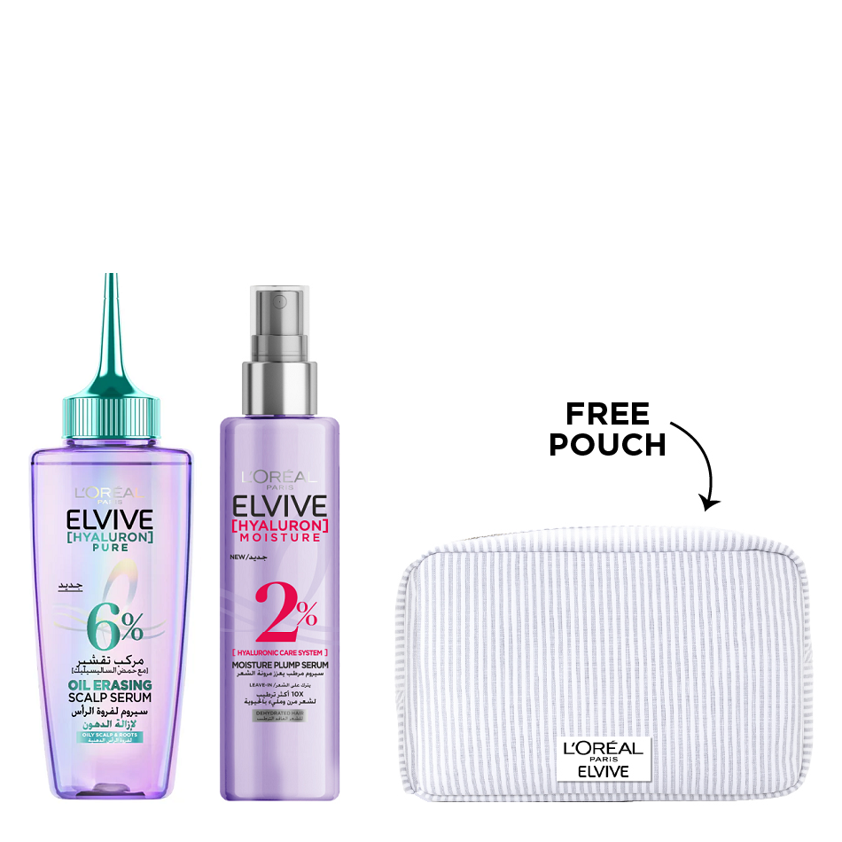 Elvive - Hyaluron Pure Oil Erasing Scalp Serum & Hyaluron Moisture Plump Serum Bundle
