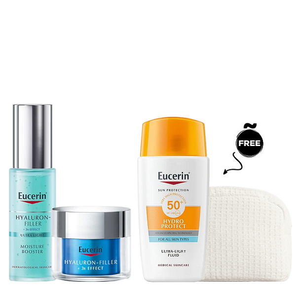 Eucerin - Hyaluron Filler + 3x Effect Moisture Booster Serum & Night Cream Bundle