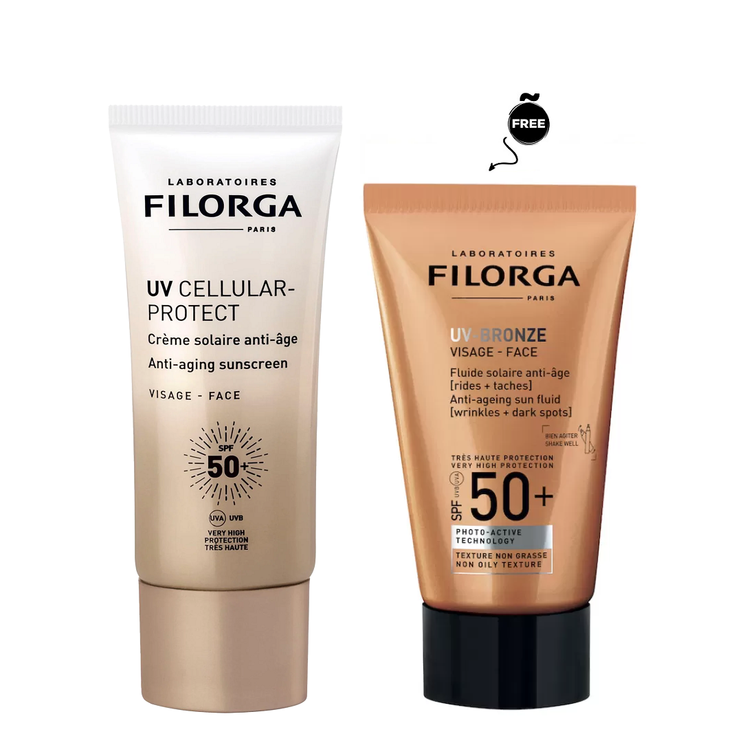 Filorga - UV Cellular Protect SPF50+ Anti Aging Sunscreen & FREE UV Bronze SPF50+ Sun Fluid