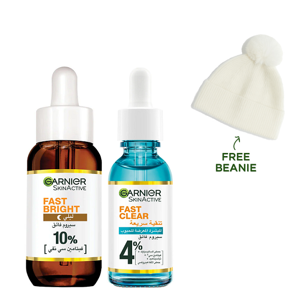 Garnier - Fast Bright Night Booster Serum 10% & Fast Clear Booster Serum Bundle