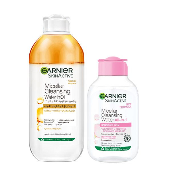 Garnier - Micellar Oil Infused Cleansing Water 400ml & Micellar Cleansing Water 100ml Bundle