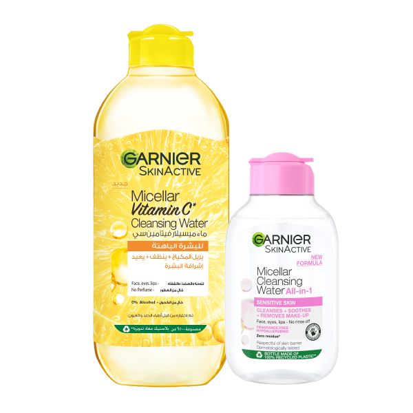 Garnier - Micellar Vitamin C Cleansing Water & Micellar Water Bundle