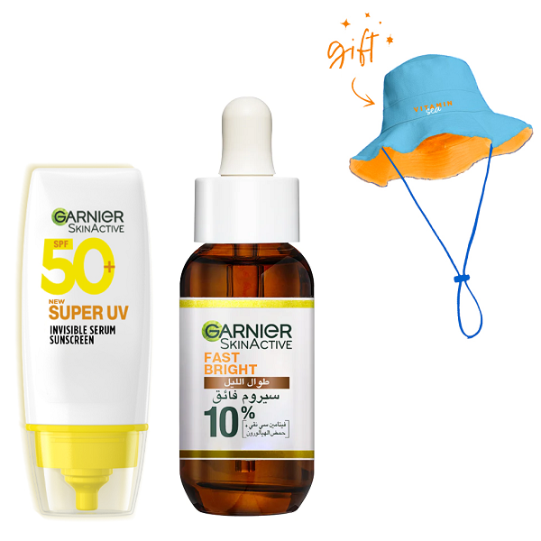 Garnier - SUPER UV Serum SPF50+ & Fast Bright Night Serum Bundle