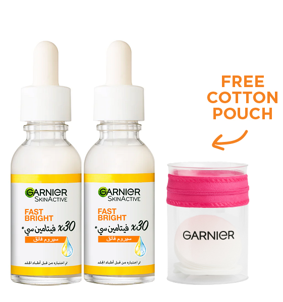 Garnier - SkinActive Fast Bright 30x Vitamin C Booster Serum Duo Pack Bundle