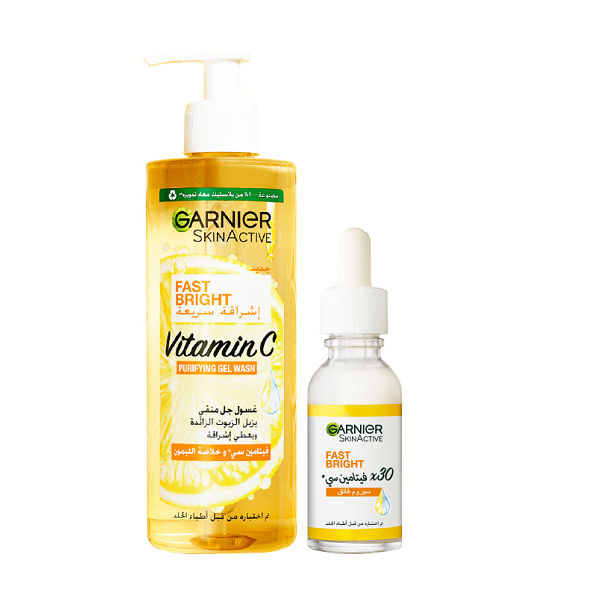 Garnier - SkinActive Fast Fairness Vitamin C Bright Serum & Micellar Wash Bundle