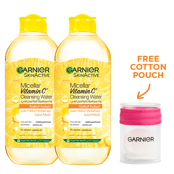 Garnier SkinActive - Micellar Vitamin C Cleansing Water Duo Pack Bundle