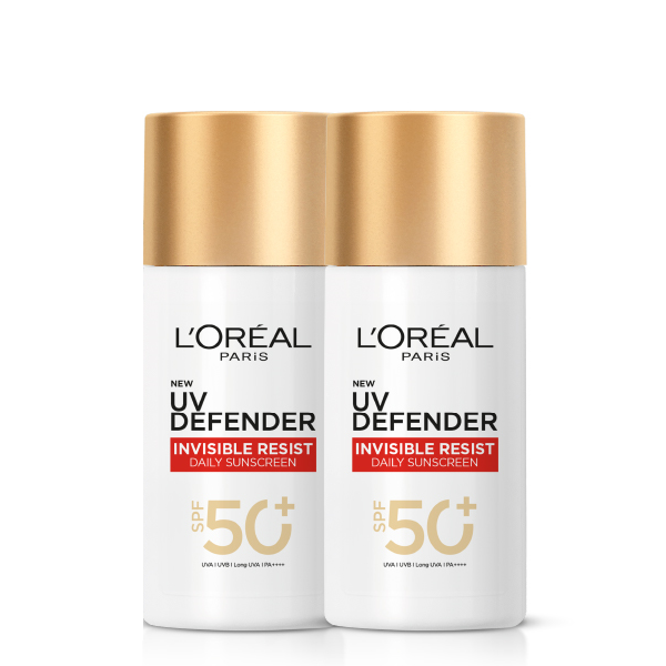 L'Oreal - UV Defender Invisible Resist Daily Sunscreen SPF50+ Duo Pack Bundle