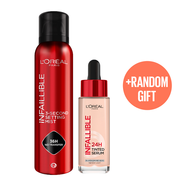 L'Oréal Paris - Infaillible 24H Tinted Serum & 3 Second Setting Spray Bundle