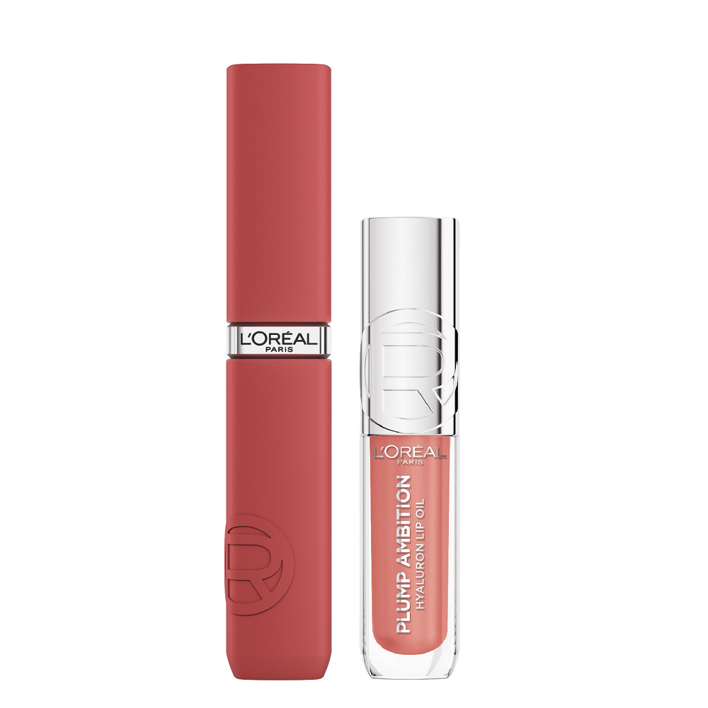 L'Oreal Paris - Infaillible Laque Resistance Lipstick & Plump Ambition Hyaluron Lip Oil Bundle