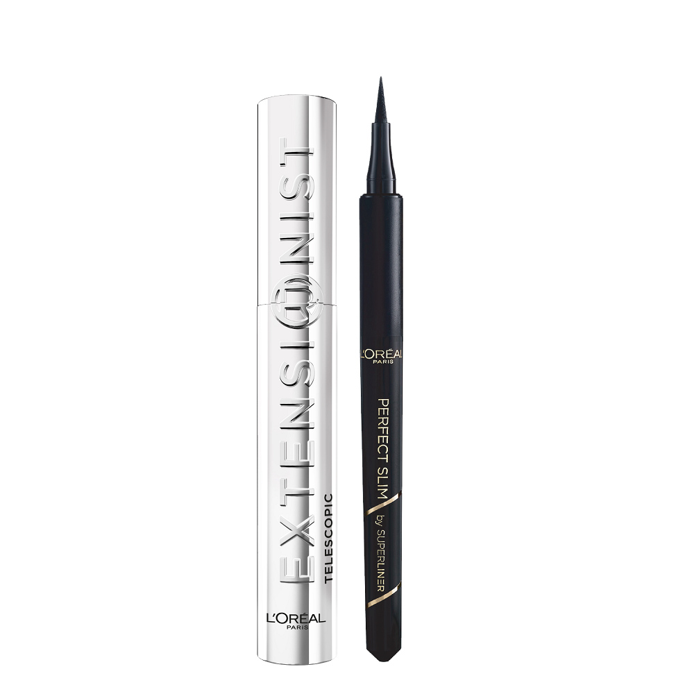 L'Oreal Paris - Telescopic Extentionist Mascara & Superliner Perfect Slim Black Bundle