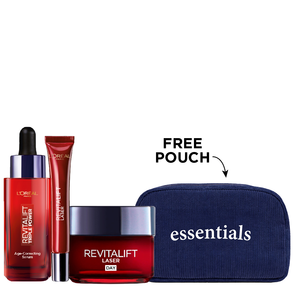 L'Oreal - Revitalift Triple Power Serum, Laser Day Cream & Laser Eye Cream Bundle