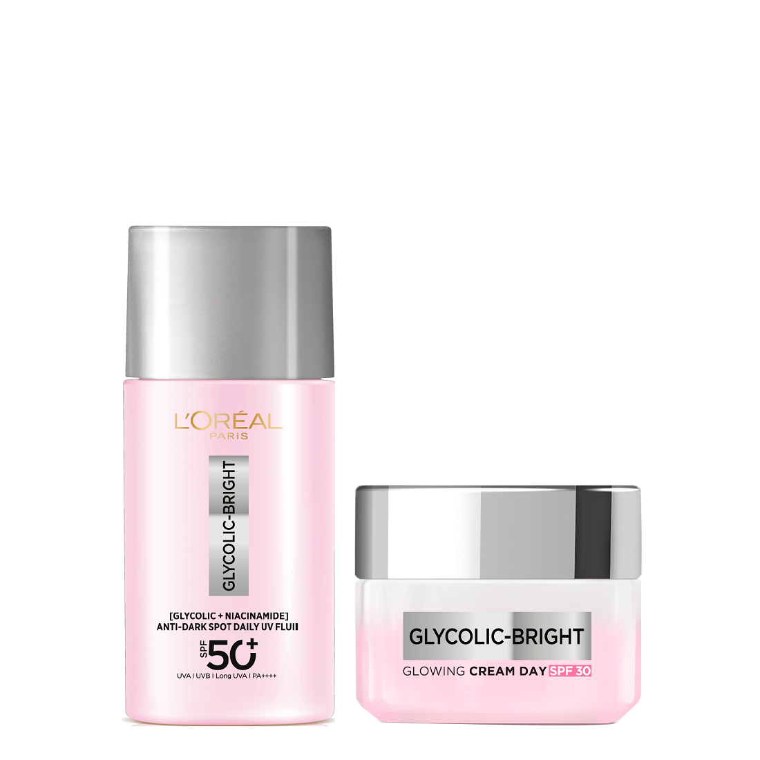 L'Oreal Skin Expert - Glycolic Bright UV Fluid SPF50+ & Day Cream Bundle