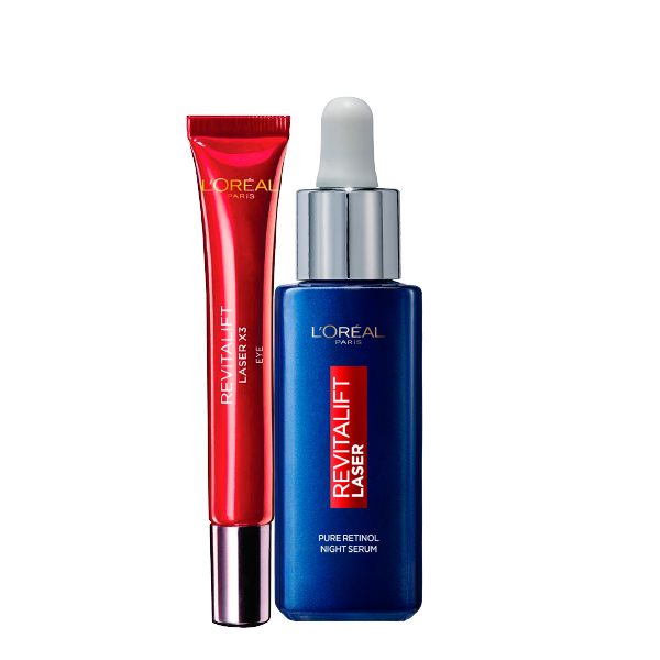 L'Oreal Skin Expert - Revitalift Laser Pure Retinol Night Serum & Laser Eye Cream Bundle