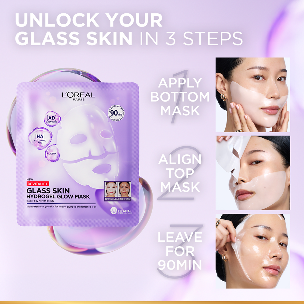 L'Oreal - Revitalift Glass Skin Hydrogel Glow Mask