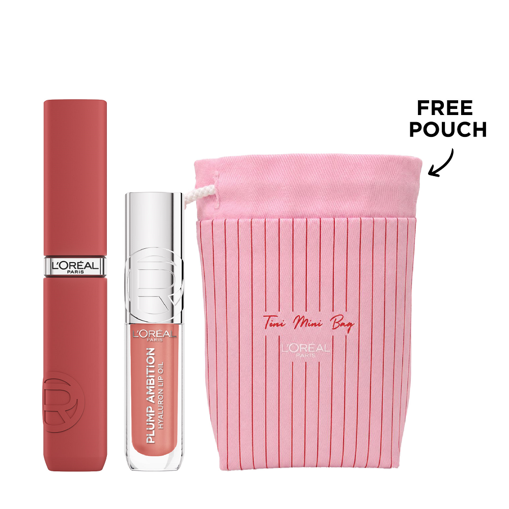 L'Oreal Paris - Infaillible Laque Resistance Lipstick & Plump Ambition Hyaluron Lip Oil Bundle
