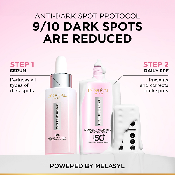 L'Oreal Skin Expert - Glycolic Bright Anti Dark Spot Daily UV Fluid SPF50+
