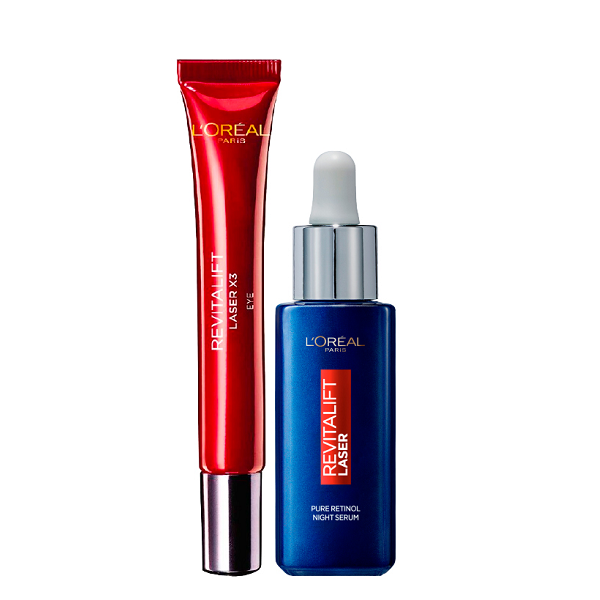 L'Oreal Skin Expert - Revitalift Laser Pure Retinol Night Serum & Laser Eye Cream Bundle