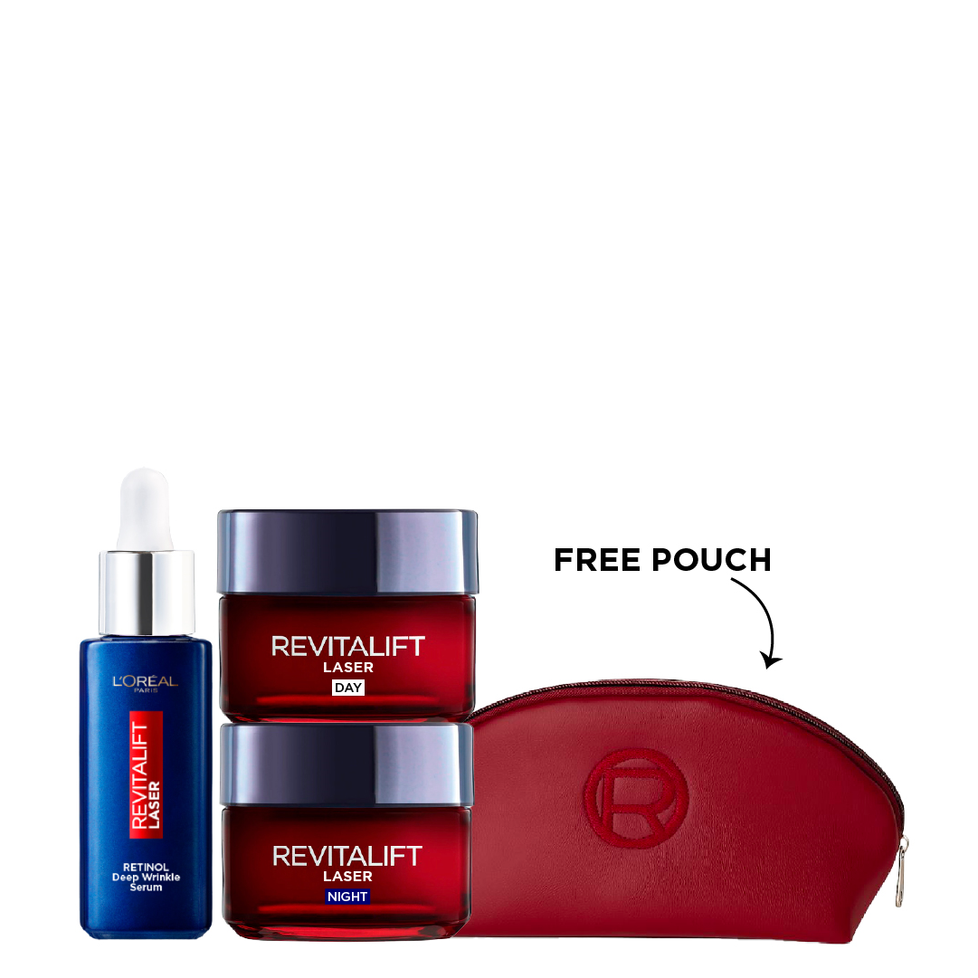 L'Oreal Skin Expert - Revitalift Laser Pure Retinol Serum, Revitalift Laser Day Cream & Laser Night Cream Bundle