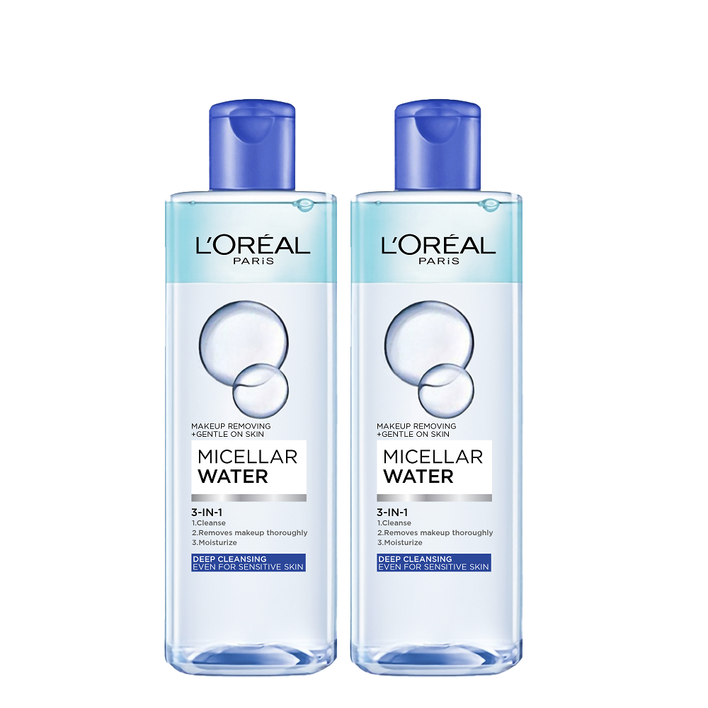 L'Oreal Skin Expert - Micellar Water 3 In 1 Deep Cleansing Duo Pack Bundle