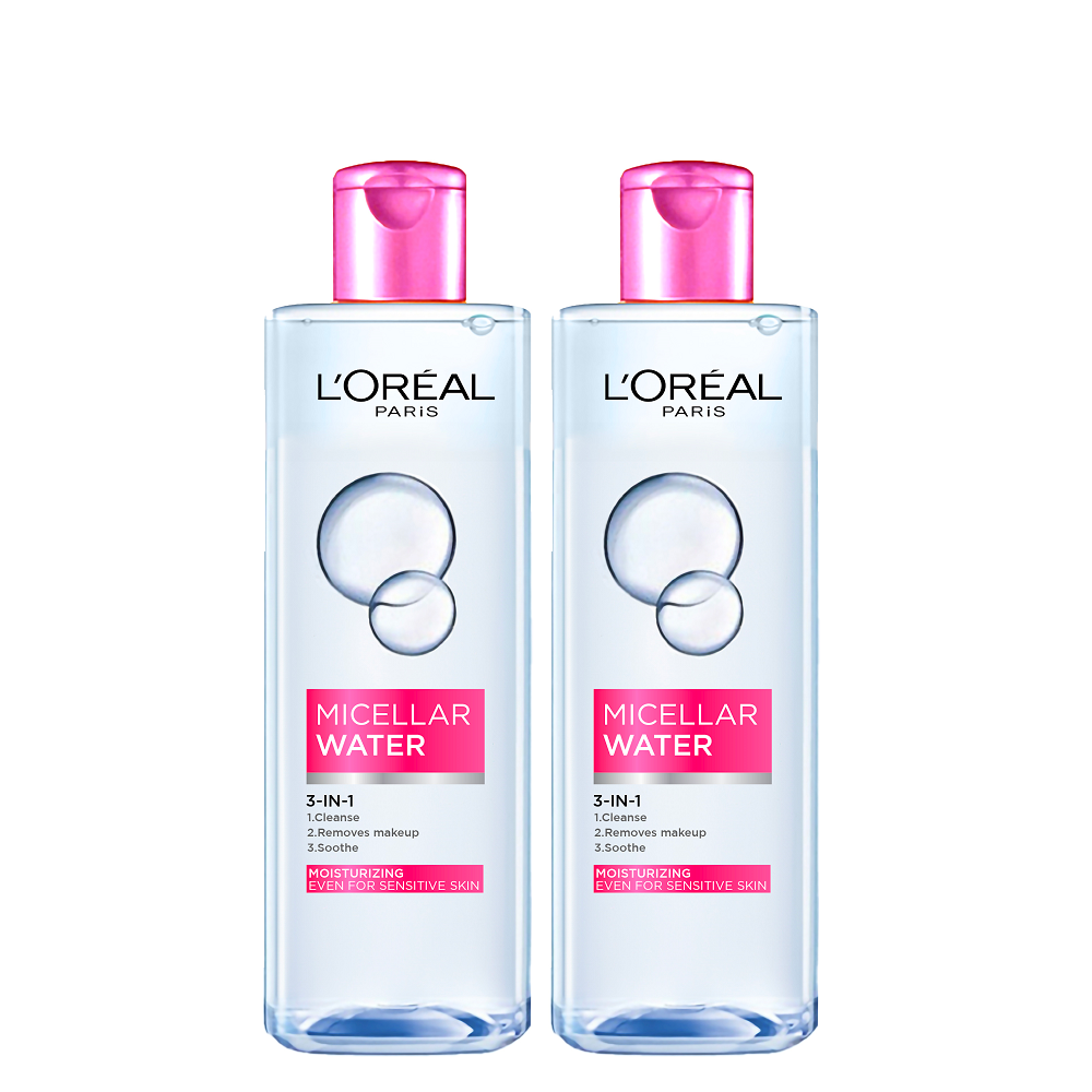 L'Oreal Skin EXpert - Micellar Water 3 In 1 Moisturizing Duo Pack Bundle
