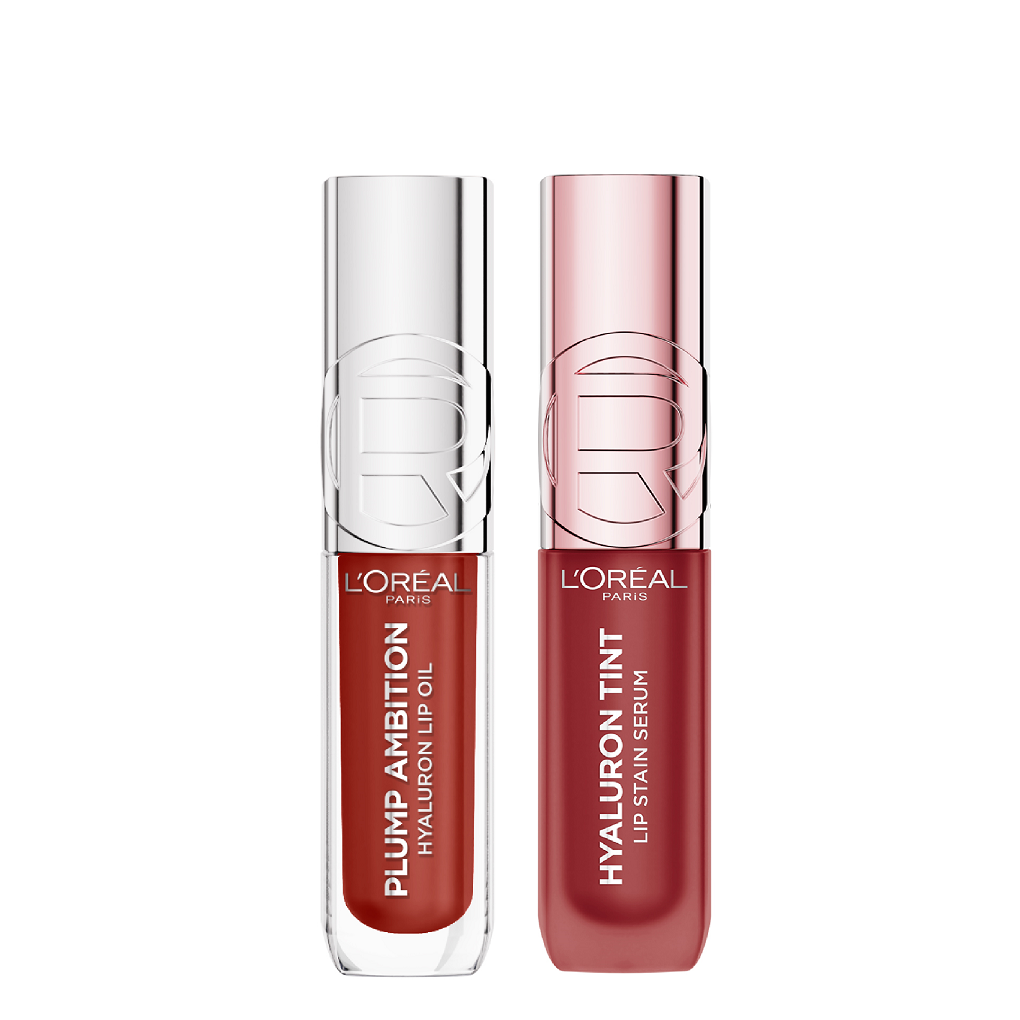 L'oreal Paris - Hyaluron Tint Lip Stain Serum & Plump Ambition Hyaluron Lip Oil Bundle