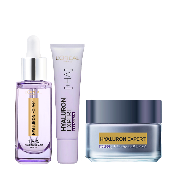 L'oreal Skin Expert - Hyaluron Expert Face Serum, Eye Cream & Day Cream Bundle