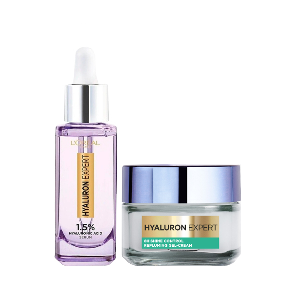 L'oreal Skin Expert - Hyaluron Expert Serum & Replumping Gel Cream Bundle