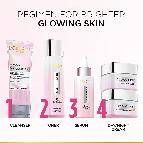 L'oreal Skin Expert - Glycolic Bright Cleanser Foam