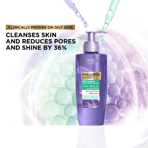 L'oreal Skin Expert - Hyaluron Expert Oil Control Deep Cleansing Gel